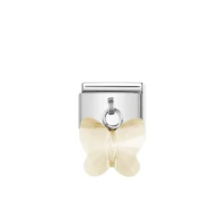 Nomination – COMPOSABLE Classic links in stainless steel with CRYSTAL butterflies (21_Champagne)