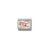 Nomination – Composable Classic LETTERS steel, zircon and 9k rose gold G