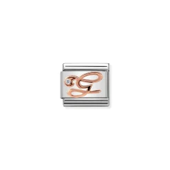 Nomination – Composable Classic LETTERS steel, zircon and 9k rose gold G