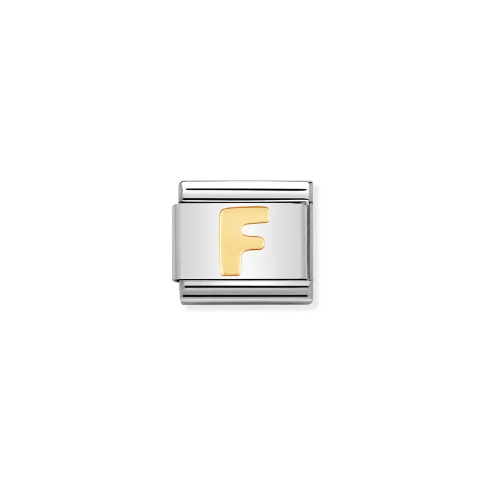 Nomination – COMPOSABLE Classic LETTERS in stainless steel with 18k gold F