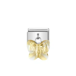 Nomination – COMPOSABLE Classic links in stainless steel with CRYSTAL butterflies Gold
