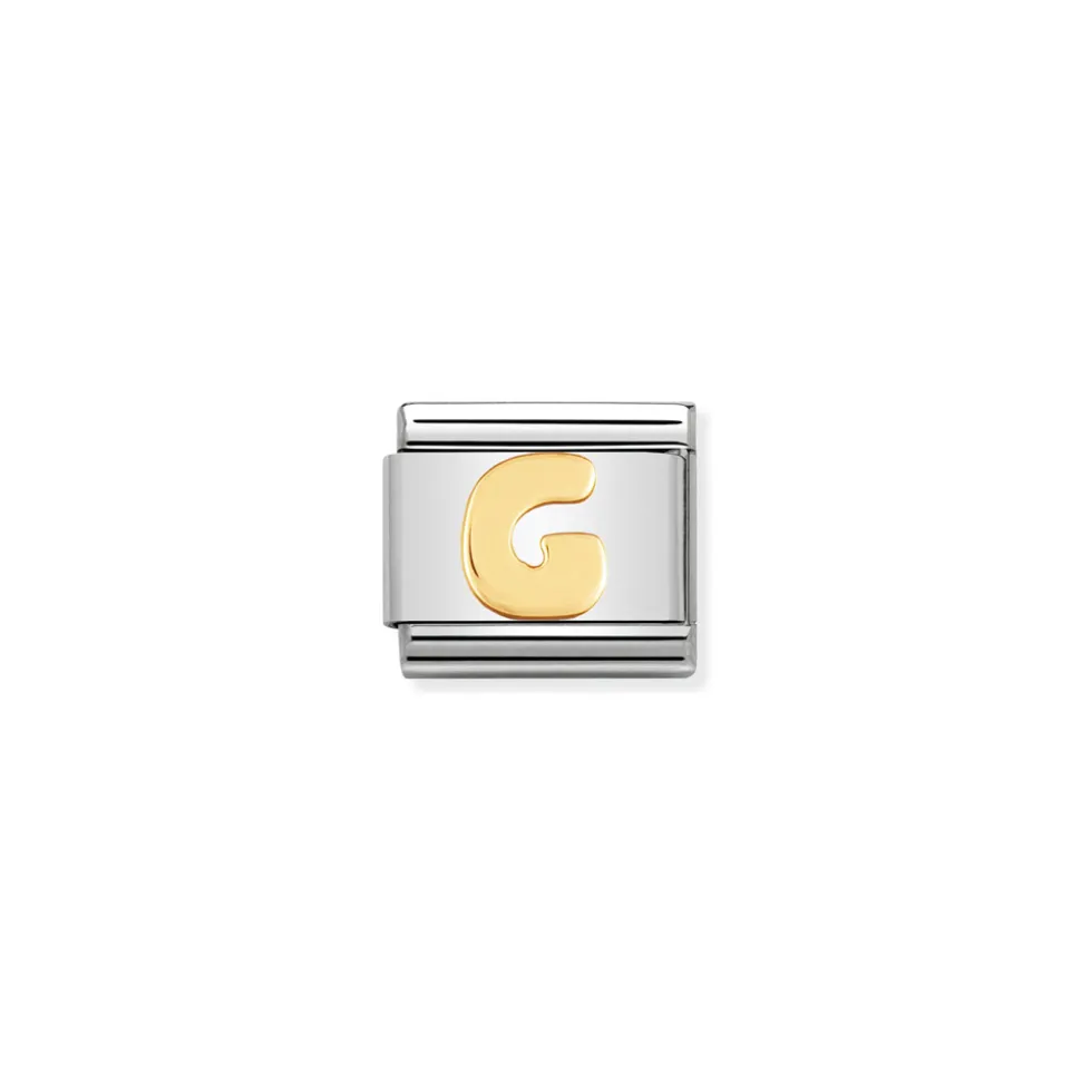 Nomination – COMPOSABLE Classic LETTERS in stainless steel with 18k gold G