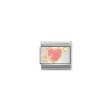 Nomination – Composable Classic LOVE 1 stainless steel, enamel and 18k gold (01_Pink heart with arrow)