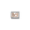 Nomination – Composable Classic LETTERS steel, zircon and 9k rose gold L