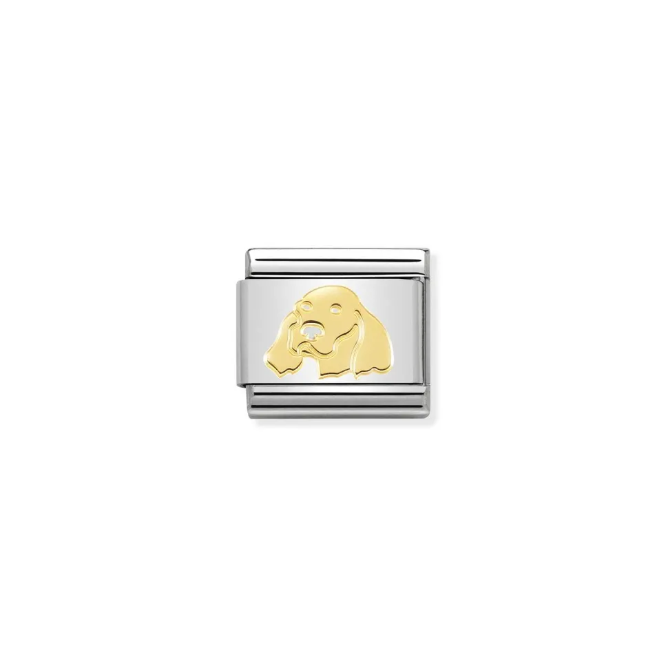 Nomination – Composable Classic SYMBOLS and steel and 18k gold (55_Irish Setter)