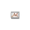 Nomination – Composable Classic LETTERS steel, zircon and 9k rose gold M