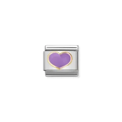 Nomination – COMPOSABLE CLASSIC LOVE 2 STAINLESS STEEL, ENAMEL AND 18K GOLD (22_LILAC HEART)
