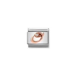 Nomination – Composable Classic LETTERS steel, zircon and 9k rose gold O