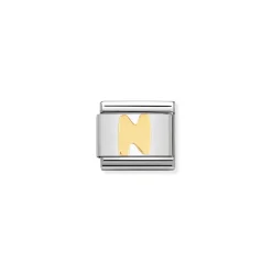 Nomination – COMPOSABLE Classic LETTERS in stainless steel with 18k gold N