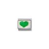 Nomination – COMPOSABLE CLASSIC LOVE 2 STAINLESS STEEL, ENAMEL AND 18K GOLD (23_GREEN APPLE HEART)