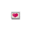 Nomination – COMPOSABLE CLASSIC LOVE 2 STAINLESS STEEL, ENAMEL AND 18K GOLD (24_FUCHSIA HEART)