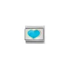 Nomination – COMPOSABLE CLASSIC LOVE 2 STAINLESS STEEL, ENAMEL AND 18K GOLD (25_TURQUOISE HEART)