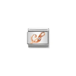 Nomination – Composable Classic LETTERS steel, zircon and 9k rose gold S