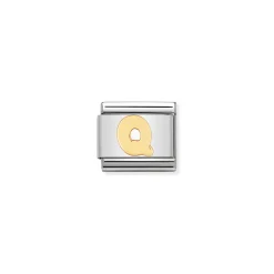 Nomination – COMPOSABLE Classic LETTERS in stainless steel with 18k gold Q