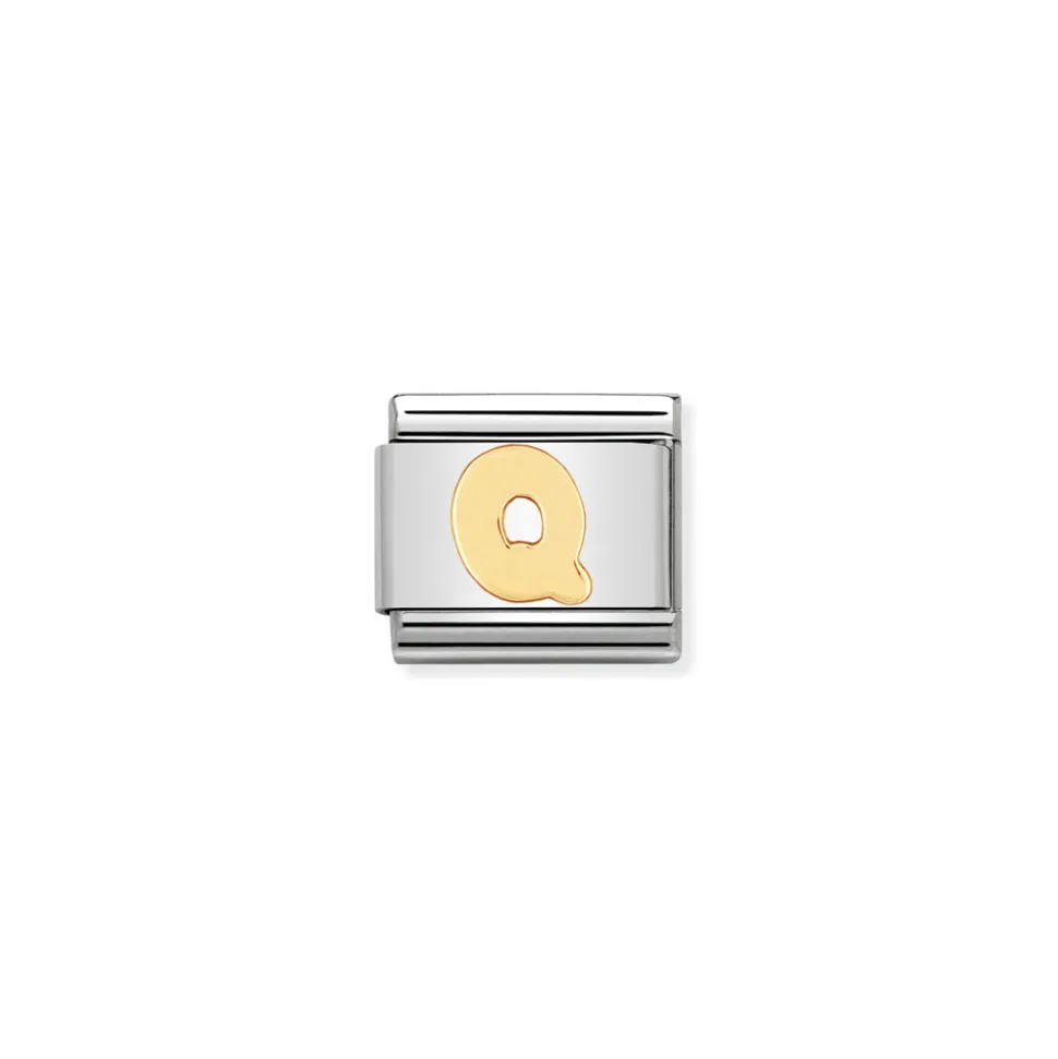 Nomination – COMPOSABLE Classic LETTERS in stainless steel with 18k gold Q