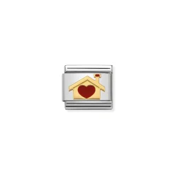 Nomination – Composable Classic LOVE 2 stainless steel, enamel and 18k gold Home with heart