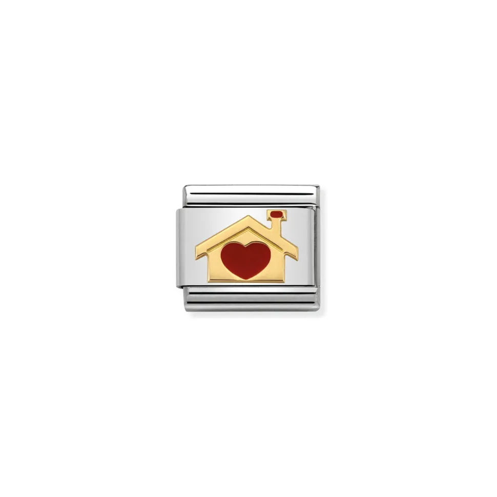 Nomination – Composable Classic LOVE 2 stainless steel, enamel and 18k gold Home with heart