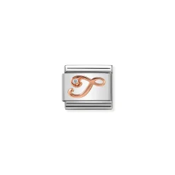 Nomination – Composable Classic LETTERS steel, zircon and 9k rose gold T