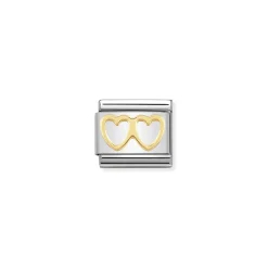Nomination – COMPOSABLE Classic LOVE in stainless steel with 18k gold (03_Double Heart)