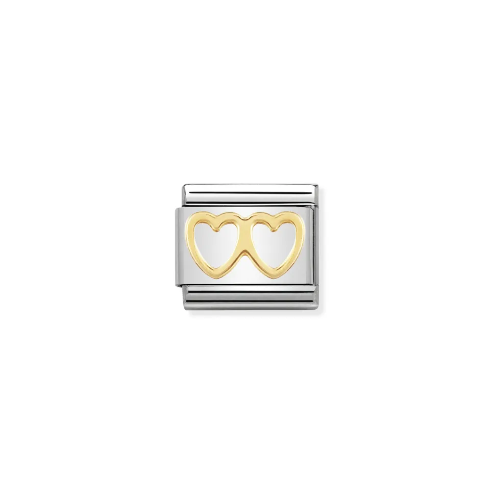 Nomination – COMPOSABLE Classic LOVE in stainless steel with 18k gold (03_Double Heart)