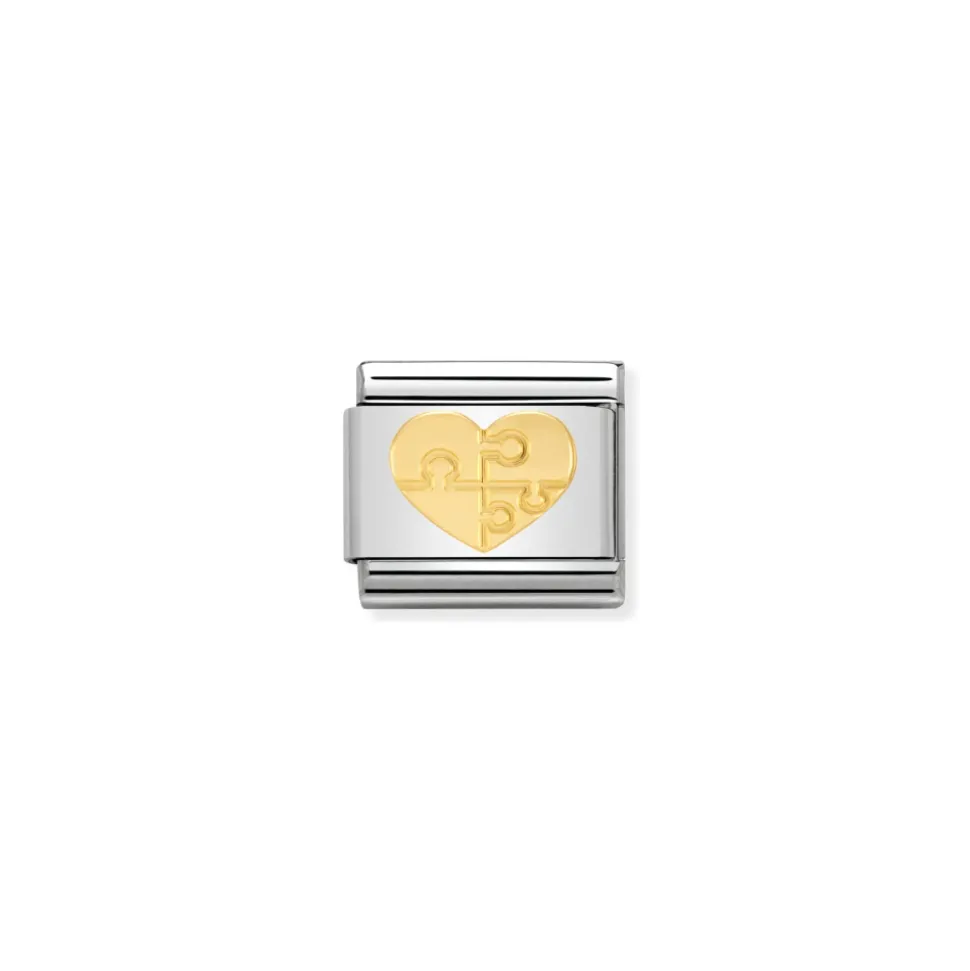 Nomination – COMPOSABLE Classic LOVE in stainless steel with 18k gold (18_Heart with puzzle)
