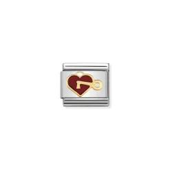 Nomination – COMPOSABLE Classic LOVE in stainless steel with enamel and 18k gold (47_Heart with key)