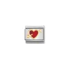 Nomination – COMPOSABLE Classic LOVE in stainless steel with enamel and 18k gold Red heart with arrow