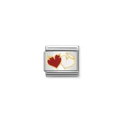 Nomination – COMPOSABLE CLASSIC LOVE IN STAINLESS STEEL, ENAMEL AND 18K GOLD (27_HEART ANGELS AND DEVILS)