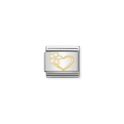 Nomination – COMPOSABLE CLASSIC LOVE IN STAINLESS STEEL, ENAMEL AND 18K GOLD (40_HEART WITH FLOWER)