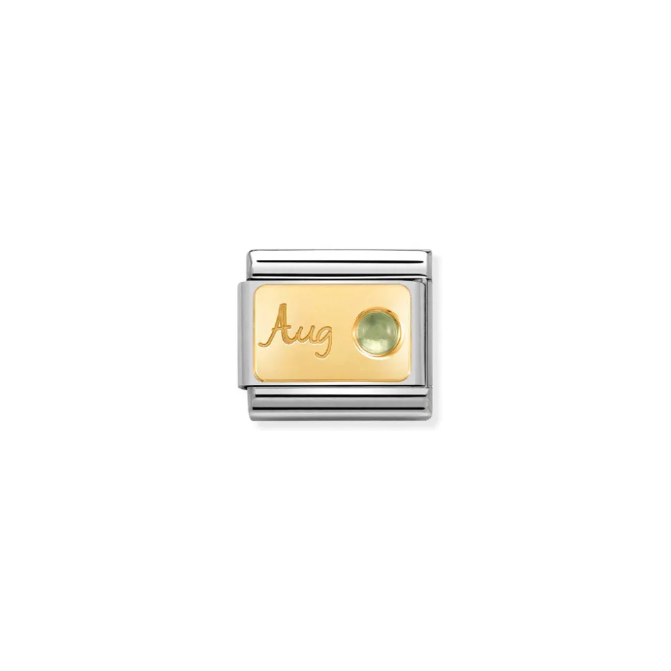 Nomination – Composable Classic MONTH STONE in steel, stones and 18k gold August PERIDOT