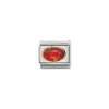 Nomination – Composable Classic oval hard stones in stainless steel and 18k gold RED OPAL