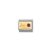 Nomination – Composable Classic MONTH STONE in steel, stones and 18k gold January GARNET