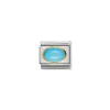 Nomination – Composable Classic oval hard stones in stainless steel and 18k gold TURQUOISE