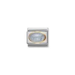 Nomination – COMPOSABLE CLASSIC OVAL STONES IN STAINLESS STEEL WITH 18K GOLD (01_AQUAMARINE)