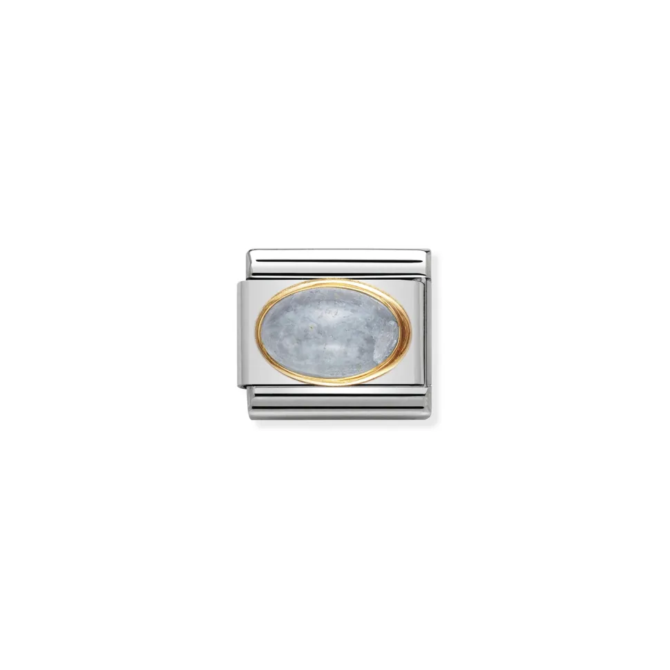 Nomination – COMPOSABLE CLASSIC OVAL STONES IN STAINLESS STEEL WITH 18K GOLD (01_AQUAMARINE)