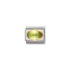 Nomination – COMPOSABLE Classic OVAL STONES in stainless steel with 18k gold (05_PERIDOT)