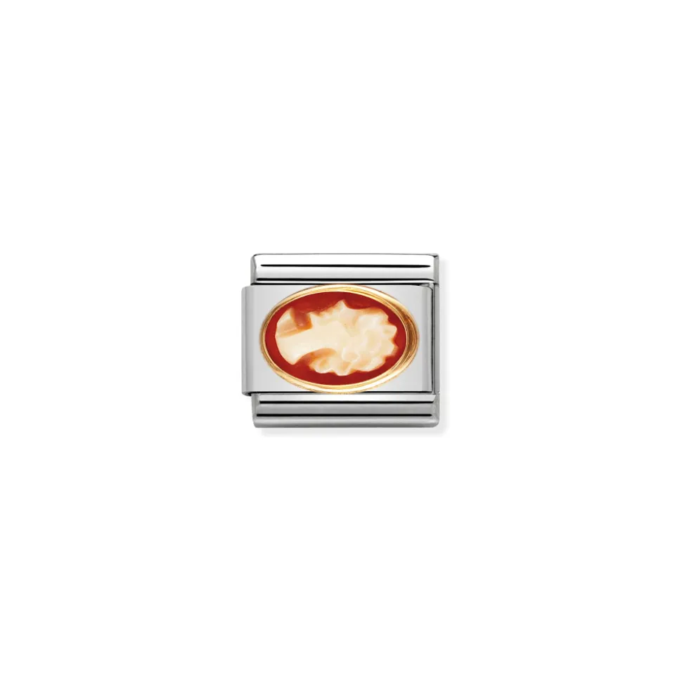 Nomination – COMPOSABLE Classic OVAL STONES in stainless steel with 18k gold (12_CAMEO)