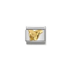 Nomination – COMPOSABLE CLASSIC MONUMENT RELIEF 2 IN STAINLESS STEEL WITH 18K GOLD (01_LOVERS HAND)