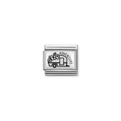 Nomination – COMPOSABLE CLASSIC PLATES (IC) STEEL AND 925 STERLING SILVER (25_CARAVAN FLOWERS)