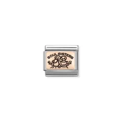 Nomination – COMPOSABLE CLASSIC PLATES (IC) STEEL AND 9K ROSE GOLD (09_SOUL SISTERS)