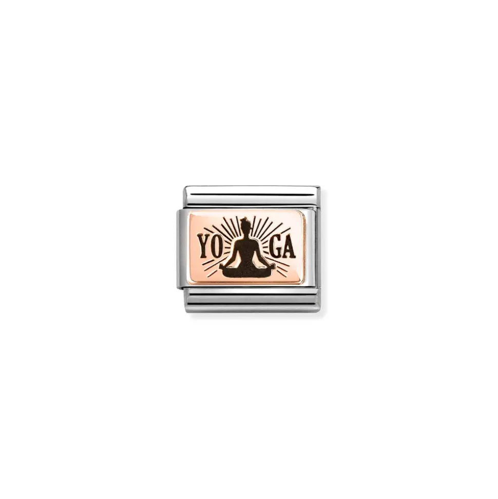 Nomination – Composable Classic PLATES (IC) steel and 9k rose gold (31_Yoga meditation)