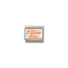 Nomination – Composable Classic PLATES in stainless steel with 9k rose gold CUSTOM (30_I love you)