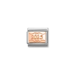 Nomination – Composable Classic PLATES in stainless steel with 9k rose gold CUSTOM (55_Plate 2025)