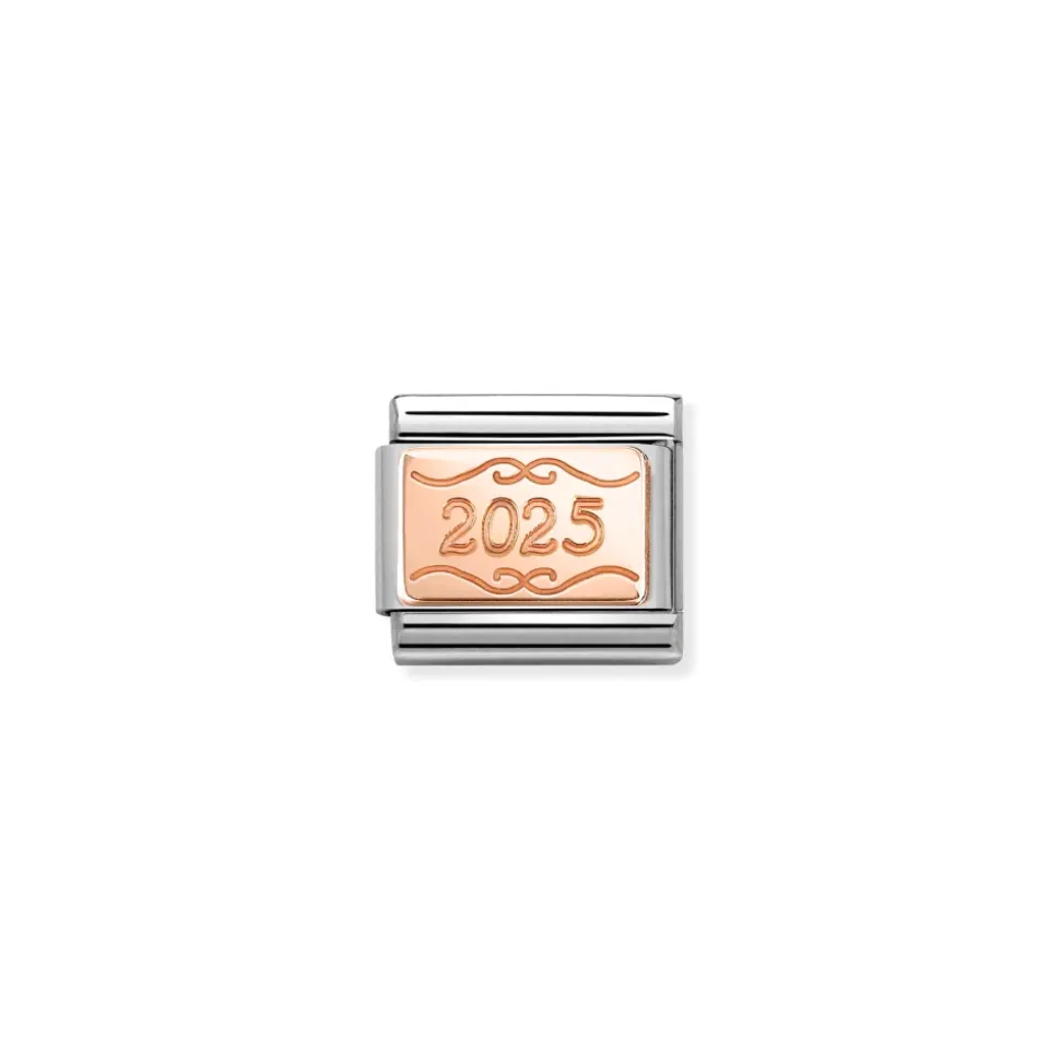 Nomination – Composable Classic PLATES in stainless steel with 9k rose gold CUSTOM (55_Plate 2025)
