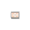 Nomination – Composable Classic PLATES in stainless steel with 9k rose gold CUSTOM Four Leaf Clover