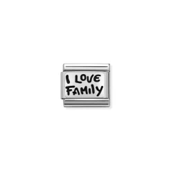 Nomination – Composable Classic PLATES OXIDIZED steel and 925 sterling silver I LOVE FAMILY