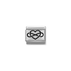 Nomination – Composable Classic PLATES OXIDIZED steel and 925 sterling silver Infinity heart