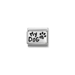 Nomination – Composable Classic PLATES OXIDIZED steel and 925 sterling silver MY DOG