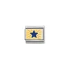 Nomination – Composable Classic PLATES steel , enamel and 18k gold (41_Star Blue)