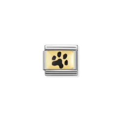 Nomination – COMPOSABLE CLASSIC PLATES STEEL , ENAMEL AND 18K GOLD (47_PAW PRINT)